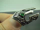 Turkish Handmade Jewelry 925 Sterling Silver Emerald Stone Mens Rings