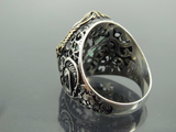 Turkish Handmade Jewelry 925 Sterling Silver Rainbow Stone Mens Rings