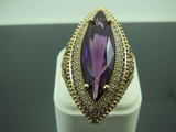 Turkish Handmade Jewelry 925 Sterling Silver Amethyst Stone Ladies' Ring