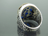 Turkish Handmade Jewelry 925 Sterling Silver Sapphire Stone Mens Rings