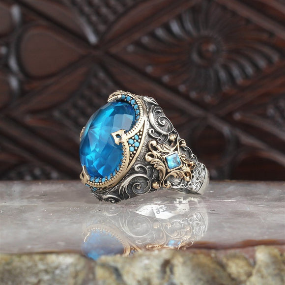 Turquoise Men's Ring - Handmade in Nepal - DharmaShop
