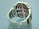 Turkish Handmade Jewelry 925 Sterling Silver Ruby Stone Mens Rings