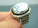 Turkish Handmade Jewelry 925 Sterling Silver Agate Stone Mens Rings