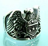 Turkish Handmade Jewelry 925 Sterling Silver Eagle Design Mens Rings