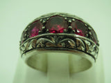 Turkish Handmade Jewelry 925 Sterling Silver Ruby Stone Mens Rings