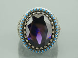 Turkish Handmade Jewelry 925 Sterling Silver Amethyst Stone Men's Rings