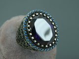 Turkish Handmade Jewelry 925 Sterling Silver Amethyst Stone Men's Rings