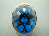 Turkish Handmade Jewelry 925 Sterling Silver Aquamarine Stone Mens Rings