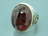 Turkish Handmade Jewelry 925 Sterling Silver Ruby Stone Men Rings
