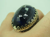 Turkish Handmade Jewelry 925 Sterling Silver Sapphire Stone Mens Rings