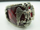 Turkish Handmade Jewelry 925 Sterling Silver Ruby Stone Mens Rings