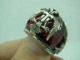 Turkish Handmade Jewelry 925 Sterling Silver Ruby Stone Mens Rings