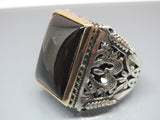 Turkish Handmade Jewelry 925 Sterling Silver Onyx Stone Mens Rings
