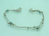 Turkish Handmade Jewelry 925 Sterling Silver Evil Eye Stone Womens Bracelet
