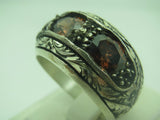 Turkish Handmade Jewelry 925 Sterling Silver Quartz Stone Mens Rings