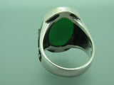 Turkish Handmade Jewelry 925 Sterling Silver Emerald Stone Mens Rings
