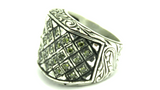 Turkish Handmade Jewelry 925 Sterling Silver Peridot Stone Engraved Mens Rings