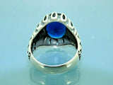 Turkish Handmade Jewelry 925 Sterling Silver Sapphire Stone Mens Rings