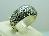 Turkish Handmade Jewelry 925 Sterling Silver Emerald Stone Mens Rings