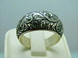 Turkish Handmade Jewelry 925 Sterling Silver Emerald Stone Mens Rings