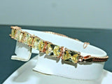 Turkish Handmade Jewelry 925 Sterling Silver Citrine Stone Womens Bracelet