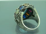 Turkish Handmade Jewelry 925 Sterling Silver Aquamarine Stone Men's Ring Sz 11