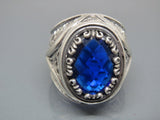 Turkish Handmade Jewelry 925 Sterling Silver Sapphire Stone Mens Rings