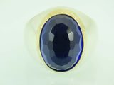 Turkish Handmade Jewlry 925 Sterling Silver Sapphire Stone Mens Rings