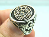 Turkish Handmade Jewelry 925 Sterling Silver Mason Design Men's Rings