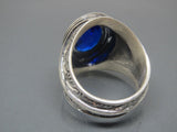 Turkish Handmade Jewelry 925 Sterling Silver Sapphire Stone Mens Rings