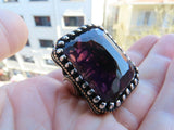 Turkish Handmade Jewelry 925 Sterling Silver Amethyst Stone Men's Rings