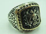 Turkish Handmade Jewelry 925 Sterling Silver Eagle Desing Mens Rings
