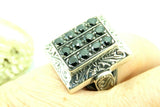 Turkish Handmade Jewelry 925 Sterling Silver Onyx Stone Mens Rings