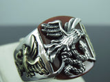Turkish Handmade Jewelry 925 Sterling Silver Agate Stone Mens Rings