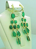 Turkish Handmade Jewelry 925 Sterling Silver Emerald Stone Women Earrings