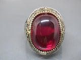 Turkish Handmade Jewelry 925 Sterling Silver Ruby Stone Mens Rings