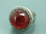 Turkish Handmade Jewelry 925 Sterling Silver Ruby Stone Mens Rings