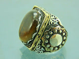 Turkish Handmade Jewelry 925 Sterling Silver Tiger's Eye Stone Mens Rings