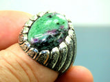 Turkish Handmade Jewelry 925 Sterling Silver Bloodstone Mens Rings