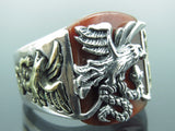 Turkish Handmade Jewelry 925 Sterling Silver Agate Stone Mens Rings
