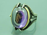 Turkish Handmade Jewelry 925 Sterling Silver Amethyst Stone Mens Rings
