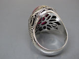 Turkish Handmade Jewelry 925 Sterling Silver Ruby Stone Mens Rings