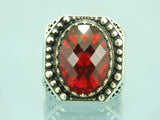 Turkish Handmade Jewelry 925 Sterling Silver Ruby Stone Mens Rings