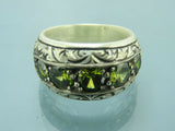 Turkish Handmade Jewelry 925 Sterling Silver Peridot Stone Men's Rings