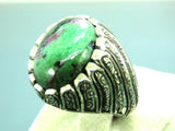 Turkish Handmade Jewelry 925 Sterling Silver Bloodstone Mens Rings