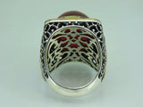 Turkish Handmade Jewelry 925 Sterling Silver Ruby Stone Mens Rings