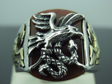 Turkish Handmade Jewelry 925 Sterling Silver Agate Stone Mens Rings