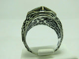 Turkish Handmade Jewelry 925 Sterling Silver Aquamarine Stone Mens Rings