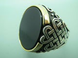 Turkish Handmade Jewelry 925 Sterling Silver Onyx Stone Mens Rings