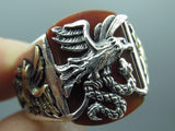 Turkish Handmade Jewelry 925 Sterling Silver Agate Stone Mens Rings